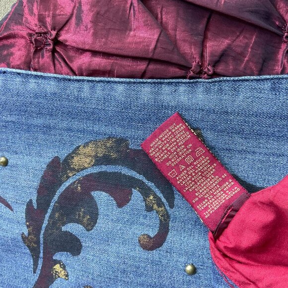 Sasson Skirt Maxi Denim Painted Studded Sample Item Vintage y2K (6) - Picture 6 of 8